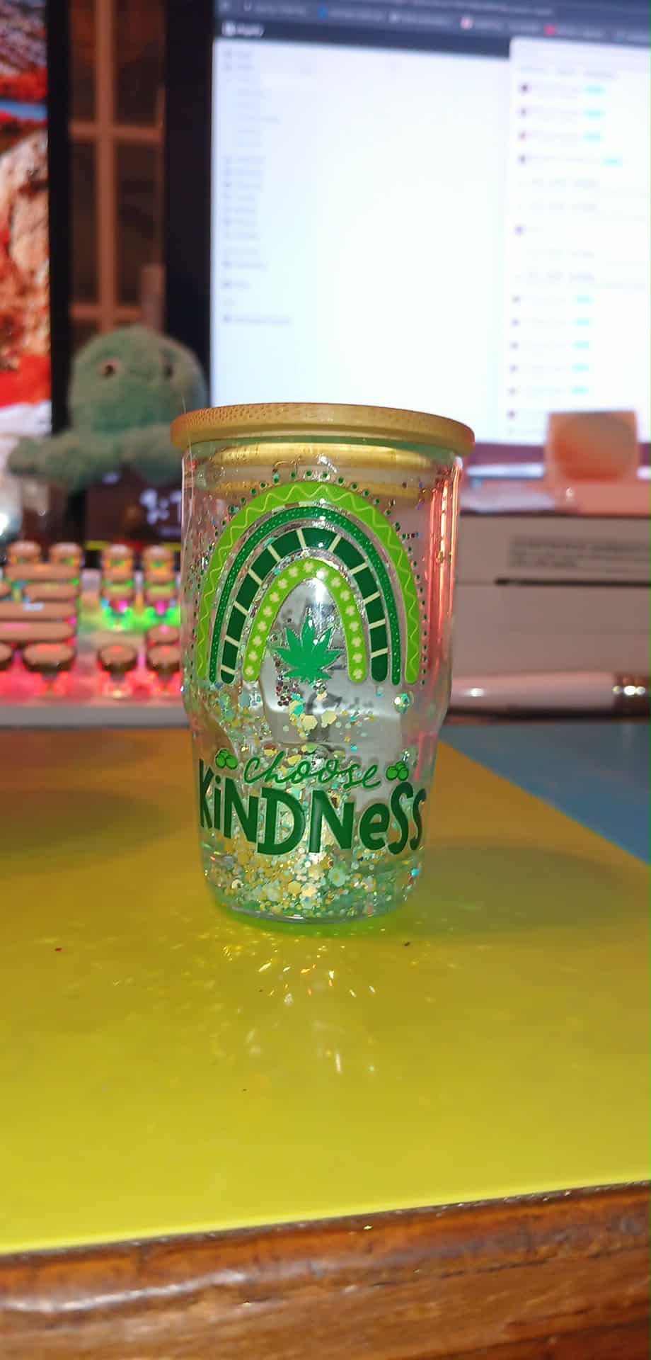 Premade 4oz choose kindness clear lava