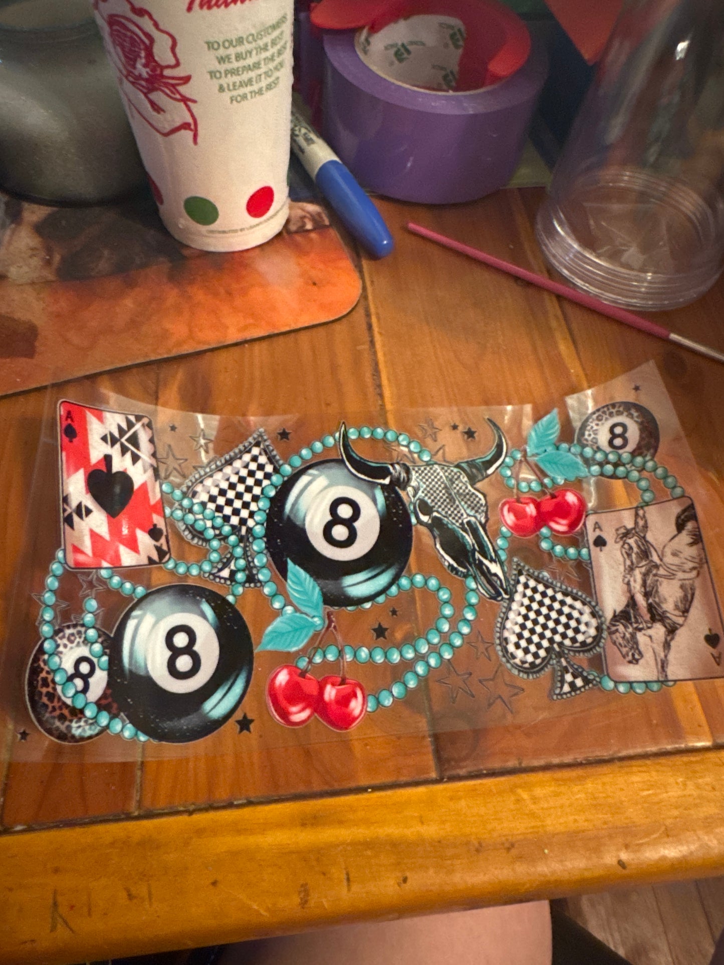 Turquoise and 8balls