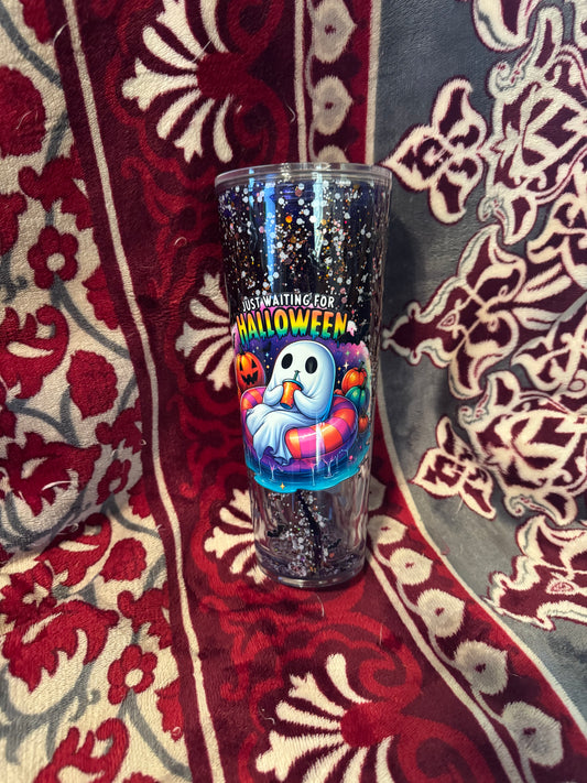 Premade 24oz acrylic Halloween lava snow globe
